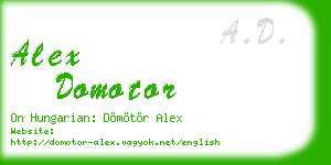 alex domotor business card